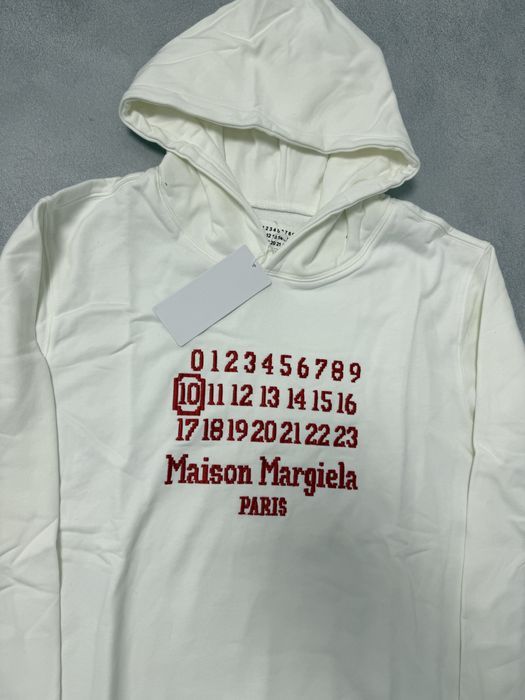 худи Maison margiela white red logo M L — фото 2