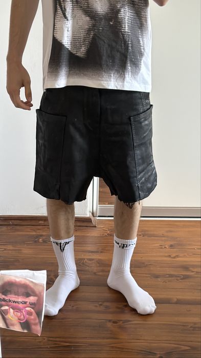 шорты шорти Rick Owens Waxed shorts ne drkshdw vetements balenciaga raf simons acne studios — фото 6